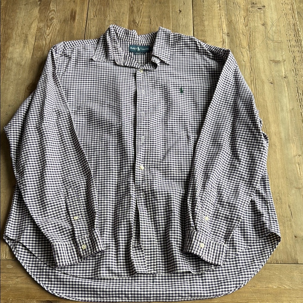 Polo Ralph Lauren Eggplant Checkered Shirt - Size XXL